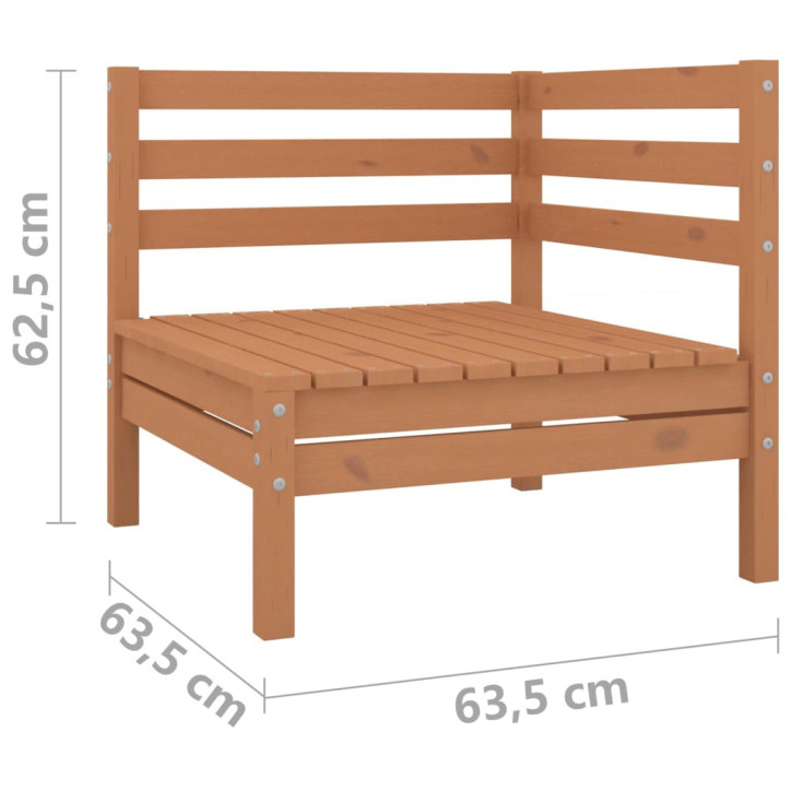 Dvivietė sodo sofa, medaus rudos spalvos, pušies masyvas