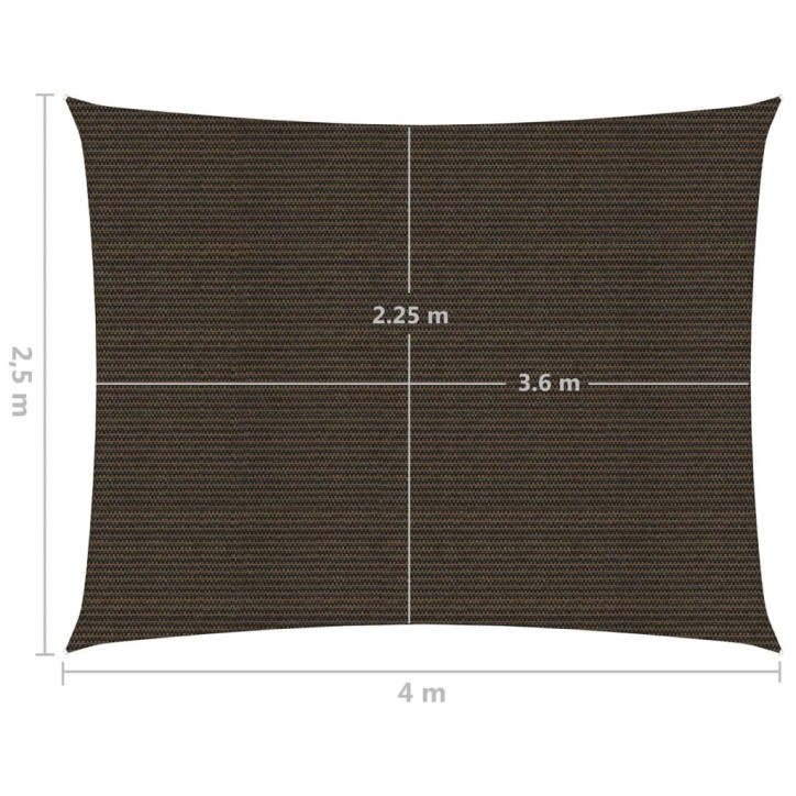 Uždanga nuo saulės, rudos spalvos, 2,5x4m, HDPE, 160g/m²