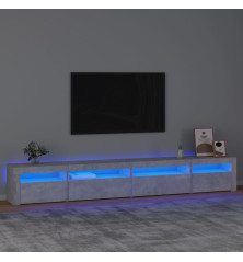 TV spintelė su LED apšvietimu, betono pilka, 270x35x40cm