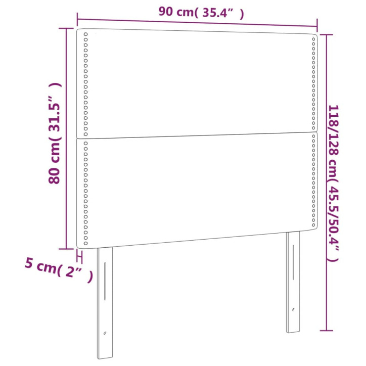 Galvūgalis su LED, kreminės spalvos, 90x5x118/128cm, audinys