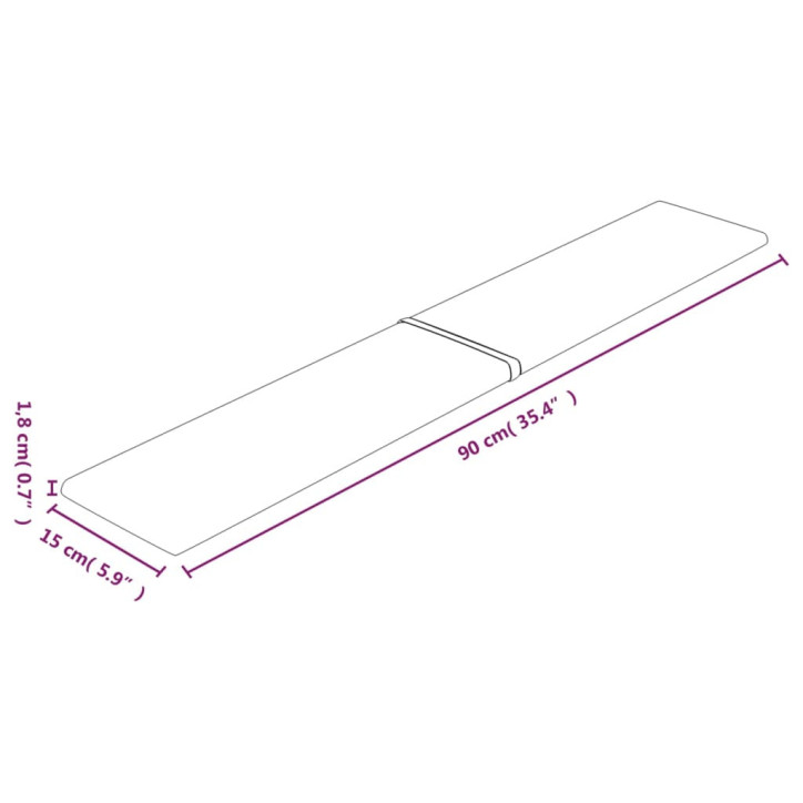 Sienų plokštės, 12vnt., mėlynos, 90x15cm, aksomas, 1,62m²