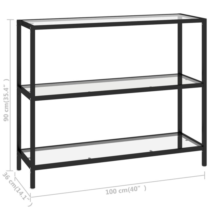 Konsolinis staliukas, skaidrus, 100x36x90cm, grūdintas stiklas