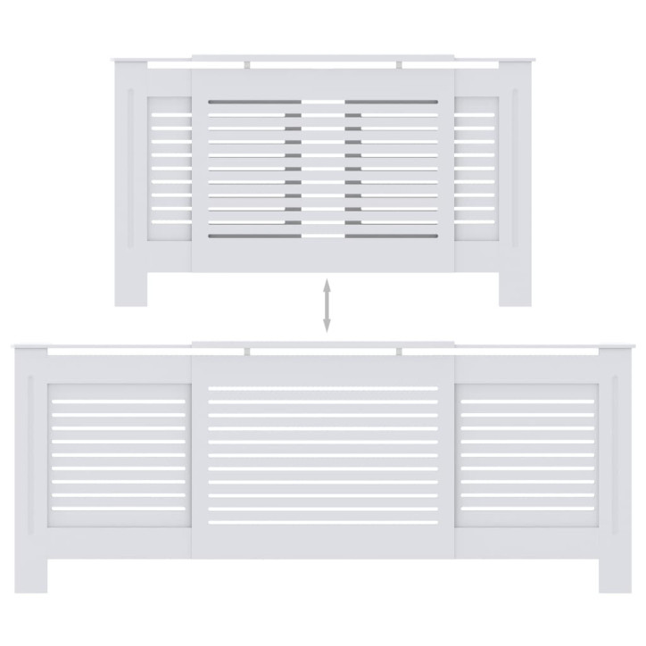 Radiatoriaus uždangalas, baltos spalvos, 205cm, MDF