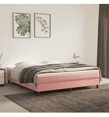 Spyruoklinis čiužinys, rožinės spalvos, 160x200x20 cm, aksomas