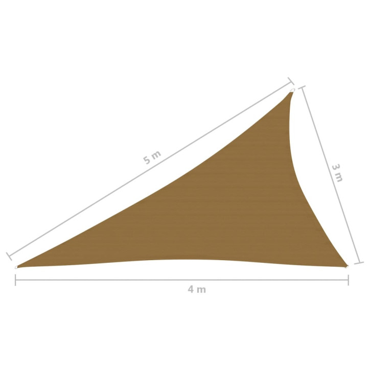 Uždanga nuo saulės, taupe spalvos, 3x4x5m, HDPE, 160g/m²