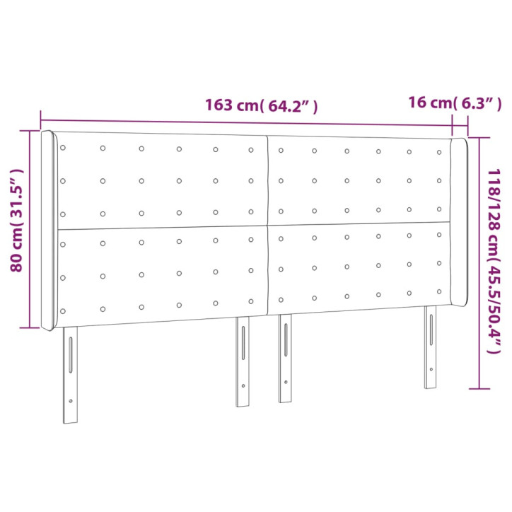 Galvūgalis su LED, juodos spalvos, 163x16x118/128 cm