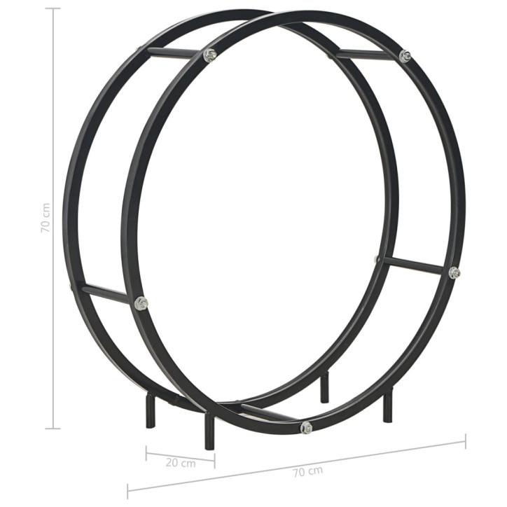 Stovas malkoms, juodos spalvos, 70x20x70 cm, plienas