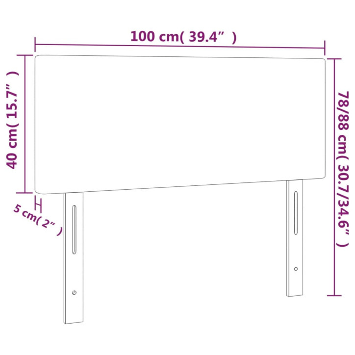 Galvūgalis su LED, juodos spalvos, 100x5x78/88cm, aksomas