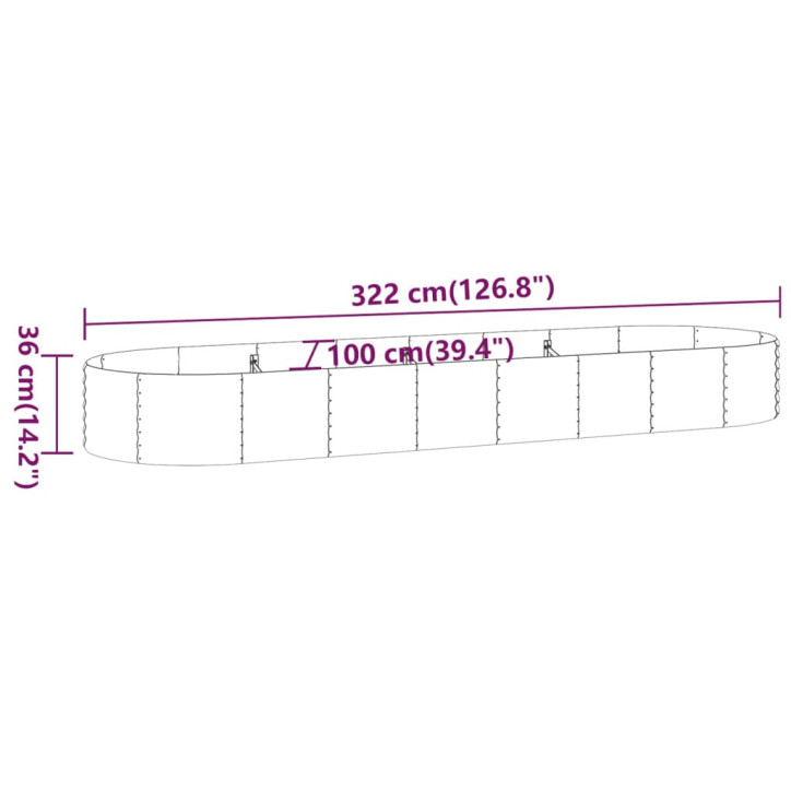 Sodo lovelis, antracito, 322x100x36cm, plienas