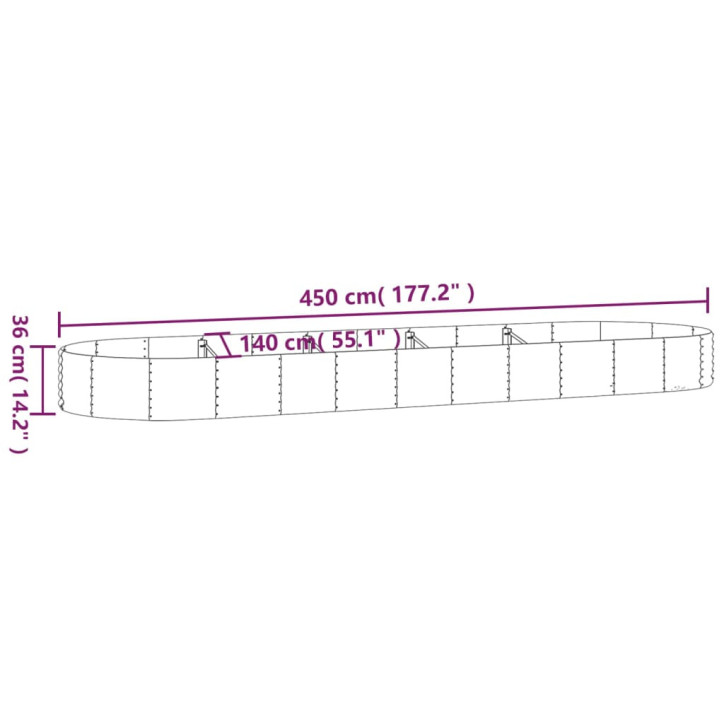 Sodo lovelis, sidabrinis, 450x140x36cm, plienas