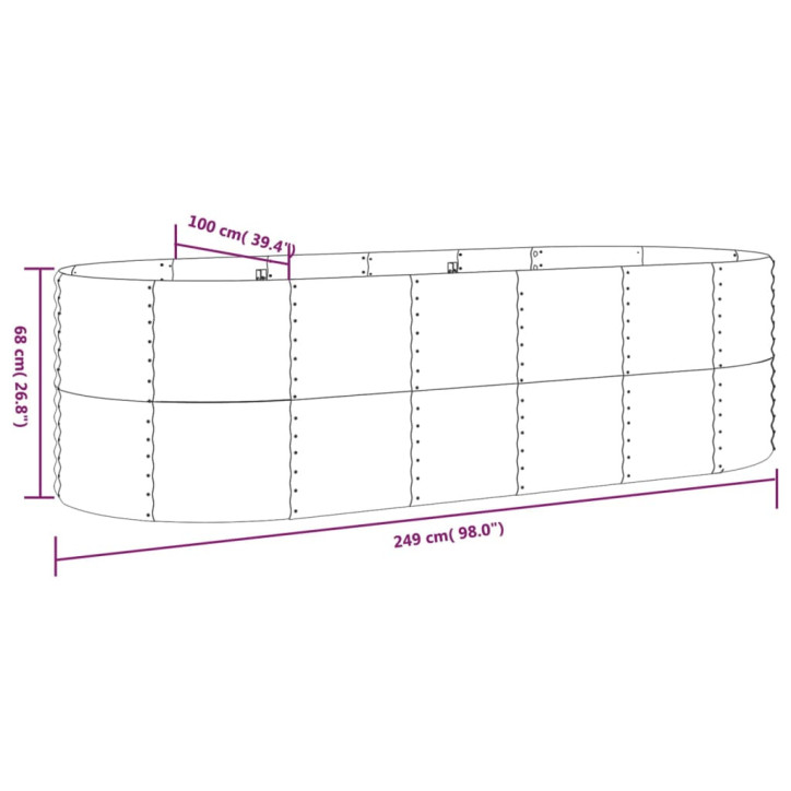 Sodo lovelis, pilkas, 249x100x68cm, plienas