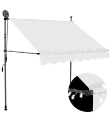 Rankiniu būdu ištraukiama markizė su LED, kreminė, 150cm