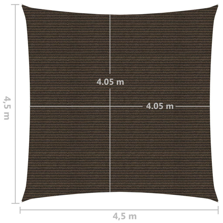 Uždanga nuo saulės, rudos spalvos, 4,5x4,5m, HDPE, 160g/m²