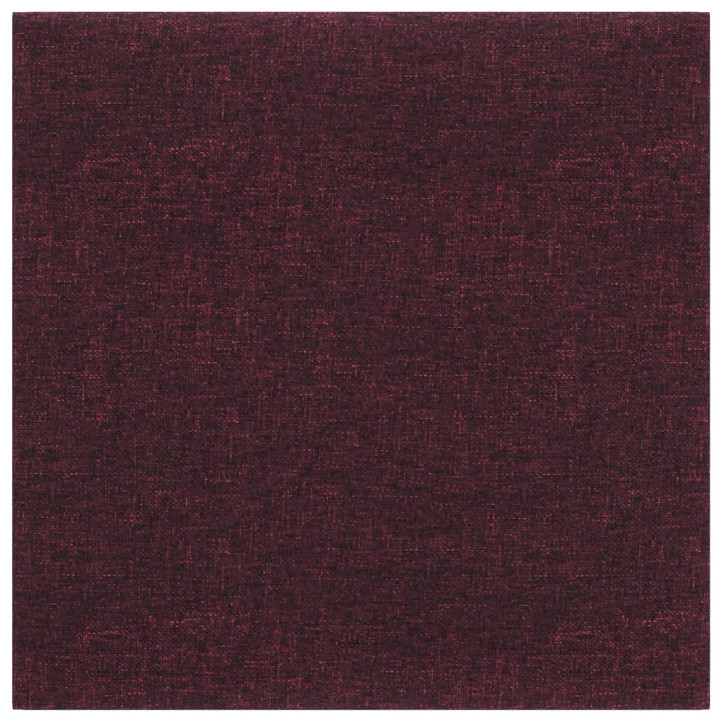 Sienų plokštės, 12vnt., violetinės, 30x30cm, audinys, 1,08m²