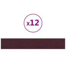 Sienų plokštės, 12vnt., violetinės, 90x15cm, audinys, 1,62m²