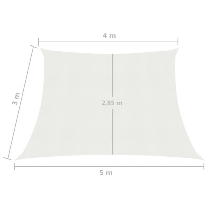 Uždanga nuo saulės, baltos spalvos, 4/5x3m, HDPE, 160g/m²