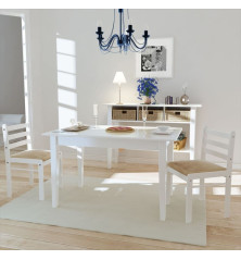 Valgomojo kėdės, 2vnt., baltos, bukmedžio masyvas ir aksomas