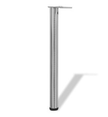 242136 4 Height Adjustable Table Legs Brushed Nickel 710 mm