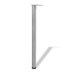 242137 4 Height Adjustable Table Legs Brushed Nickel 870 mm