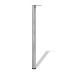 242138 4 Height Adjustable Table Legs Brushed Nickel 1100 mm