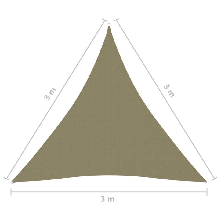 Uždanga nuo saulės, kreminė, 3x3x3m, oksfordo audinys, trikampė