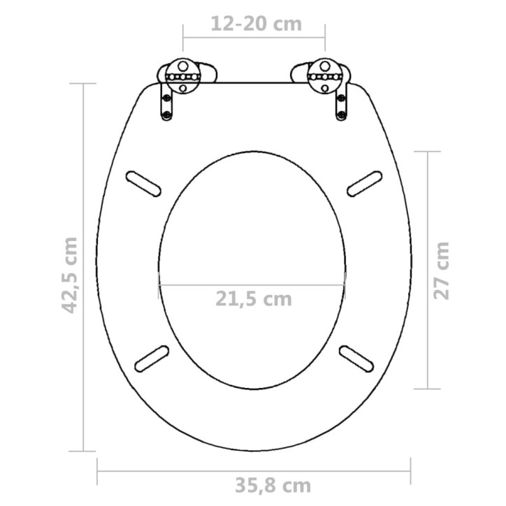 Klozeto sėdynės su soft-close mech. dang., 2vnt., rudos, MDF