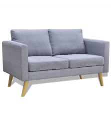 Dvivietė sofa, audinys, šviesiai pilka