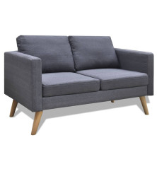 Dvivietė sofa, audinys, tamsiai pilka