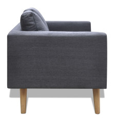 Dvivietė sofa, audinys, tamsiai pilka