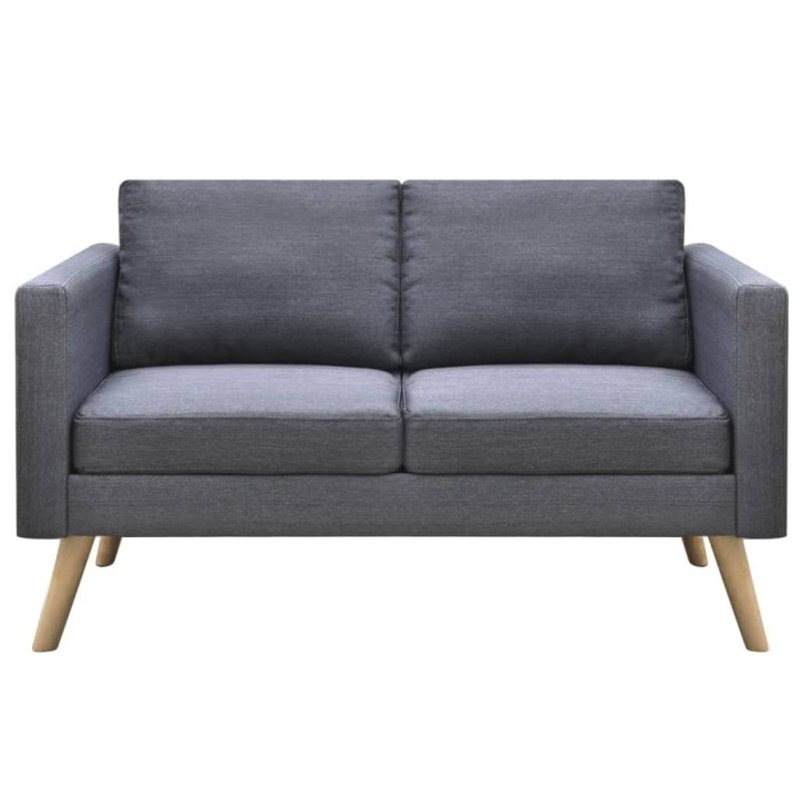 Dvivietė sofa, audinys, tamsiai pilka