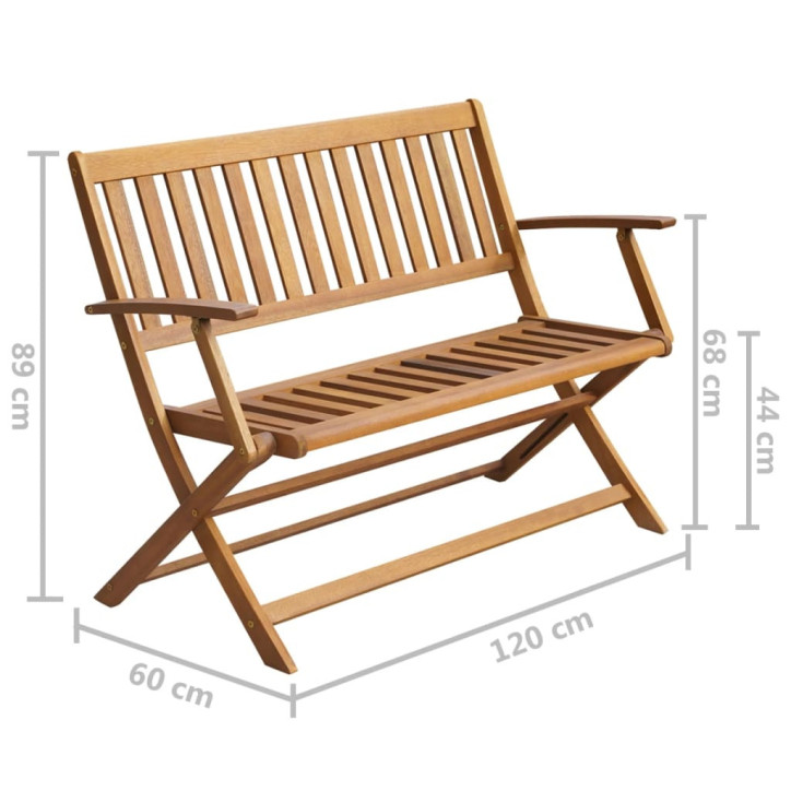 Sodo suoliukas su pagalvėle, 120cm, akacijos medienos masyvas