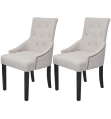 Valgomojo kėdės, 2 vnt., kreminės pilkos spalvos, audinys