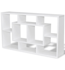 242548 Floating Wall Display Shelf 8 Compartments White