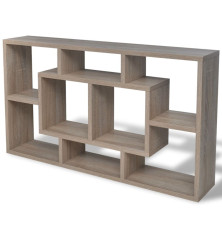 242549 Floating Wall Display Shelf 8 Compartments Oak Colour