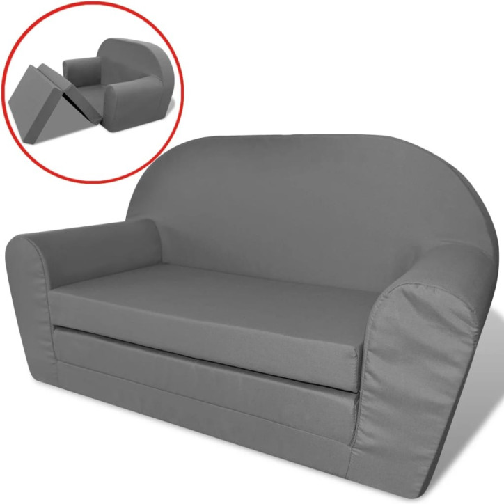 vaikiška ištiesiama sofa, pilka