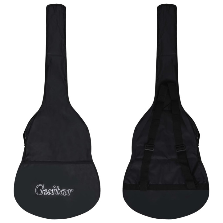 Klasikinės gitaros rinkinys, 12 dalių, juodas, 38", 6 stygos