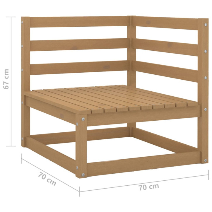 Dvivietė sodo sofa, medaus rudos spalvos, pušies masyvas