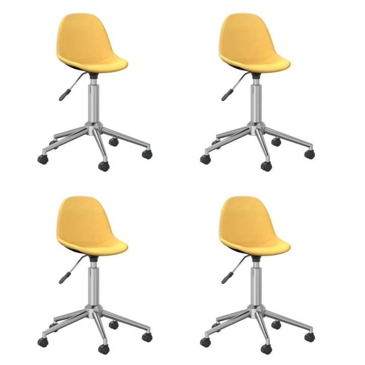 3086059  Swivel Dining Chairs 4 pcs Yellow Fabric (2x333472)