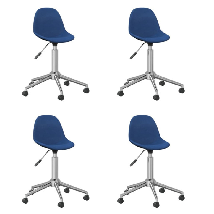 3086056  Swivel Dining Chairs 4 pcs Blue Fabric (2x333469)