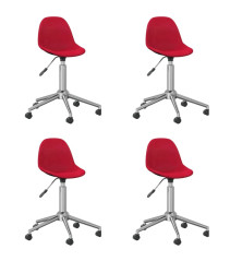 3086060  Swivel Dining Chairs 4 pcs Wine Red Fabric (2x333473)