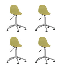 3086057  Swivel Dining Chairs 4 pcs Green Fabric (2x333470)