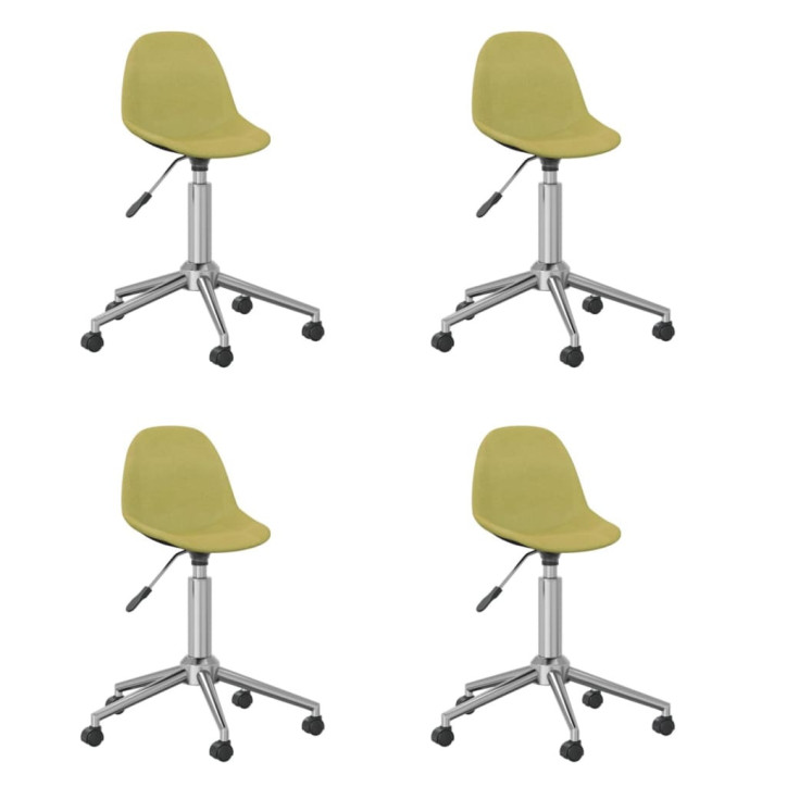 3086057  Swivel Dining Chairs 4 pcs Green Fabric (2x333470)