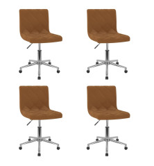 3086524  Swivel Dining Chairs 4 pcs Brown Velvet (333839x2)