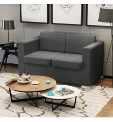 Dvivietė sofa, audinys, tamsiai pilka