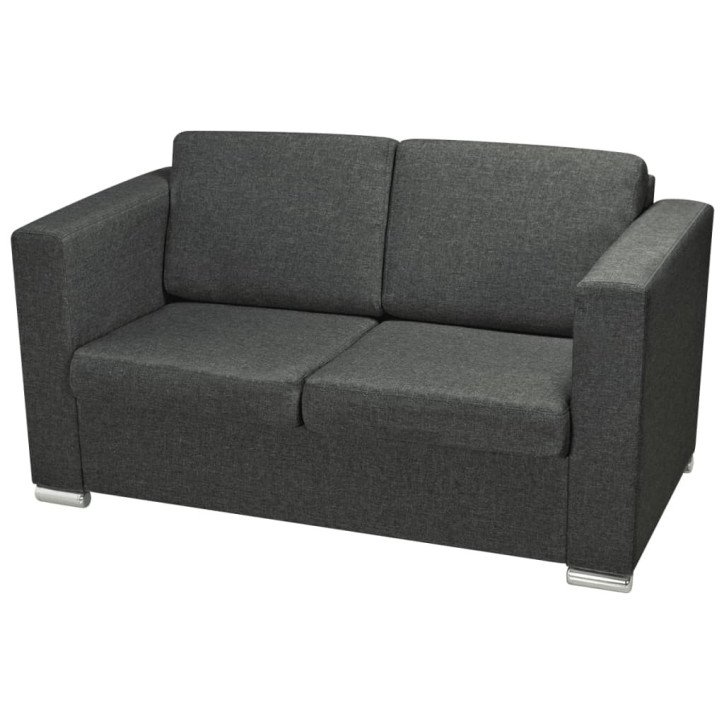 Dvivietė sofa, audinys, tamsiai pilka