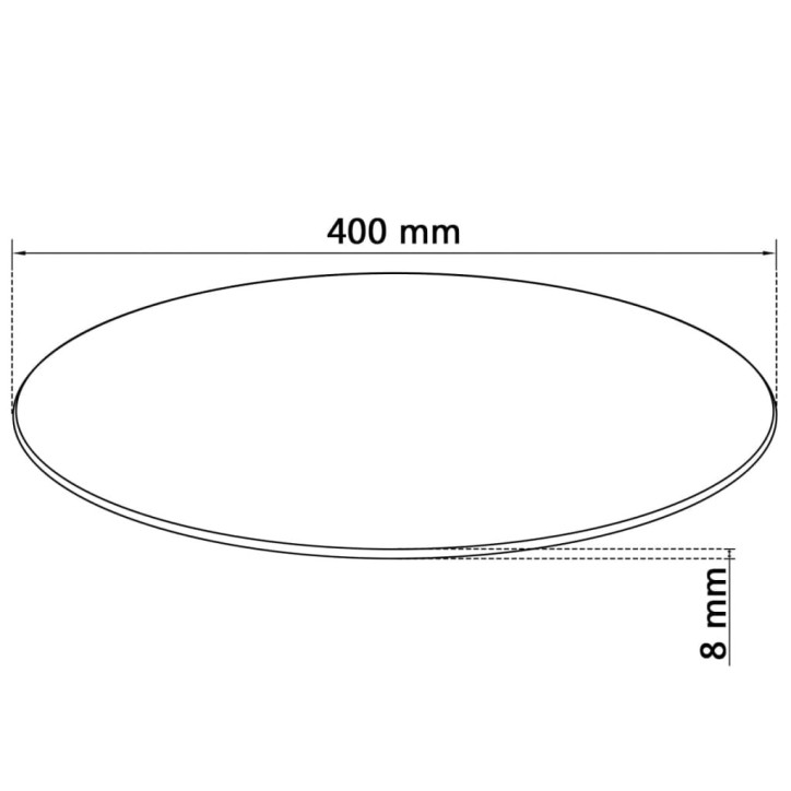 Stalviršis, grūdintas stiklas, apvalus, 400 mm