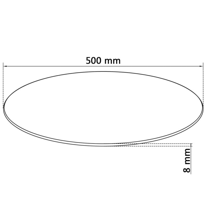 Stalviršis, grūdintas stiklas, apvalus, 500 mm