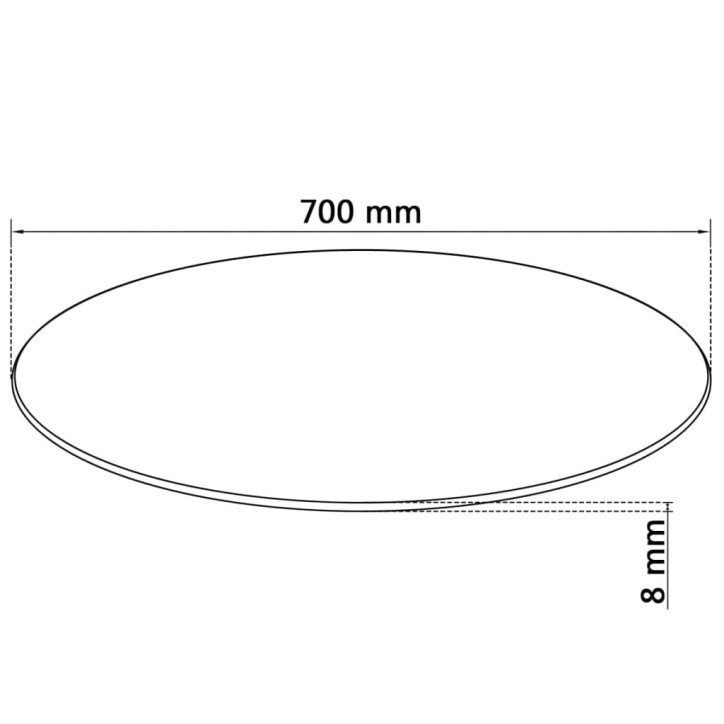 Stalviršis, grūdintas stiklas, apvalus, 700 mm