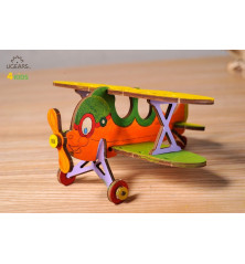 Biplan lėktuvo 3D modelis spalvinimui