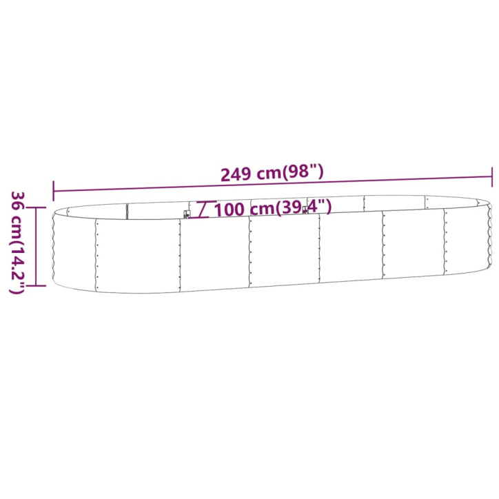 Sodo lovelis, pilkas, 249x100x36cm, plienas